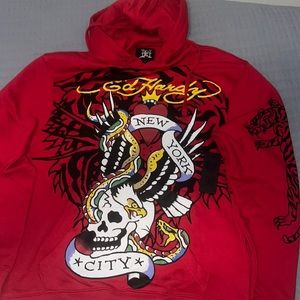 Ed Hardy Hoodie//NEW//Medium//red